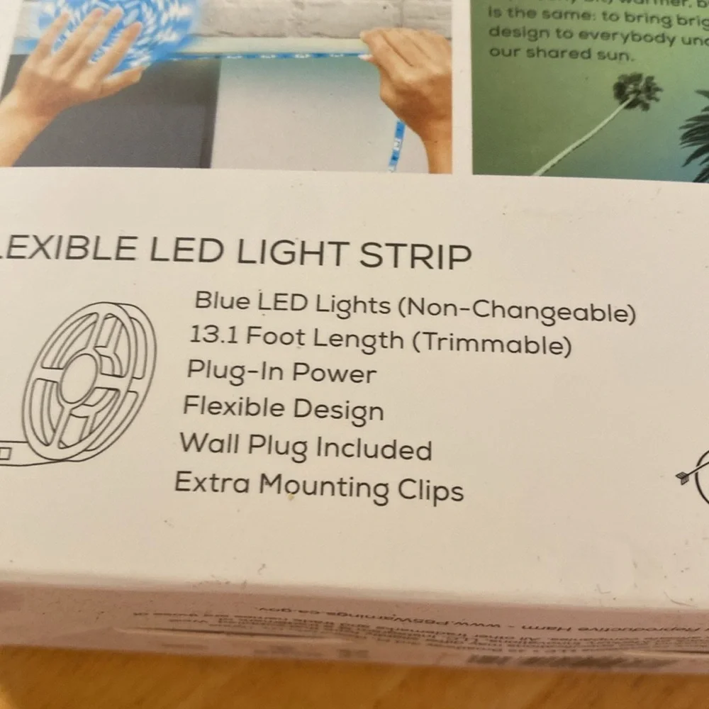 LOT OF 2 - FLEXIBLE EXTRA LONG 13.1’ BLUE LED LIGHT STRIP, SAVE ON SHIPPING!